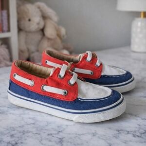 Janie and Jack toddler boys size 10 Red and Blue Canvas Shoes